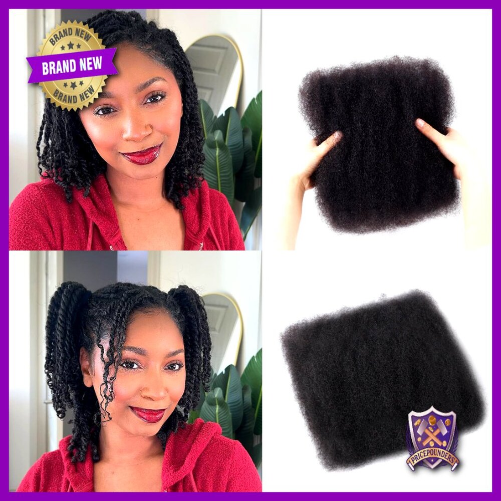 100% Human Hair Extensions 12 Inch Afro Kinky Curly Bulk Bundles